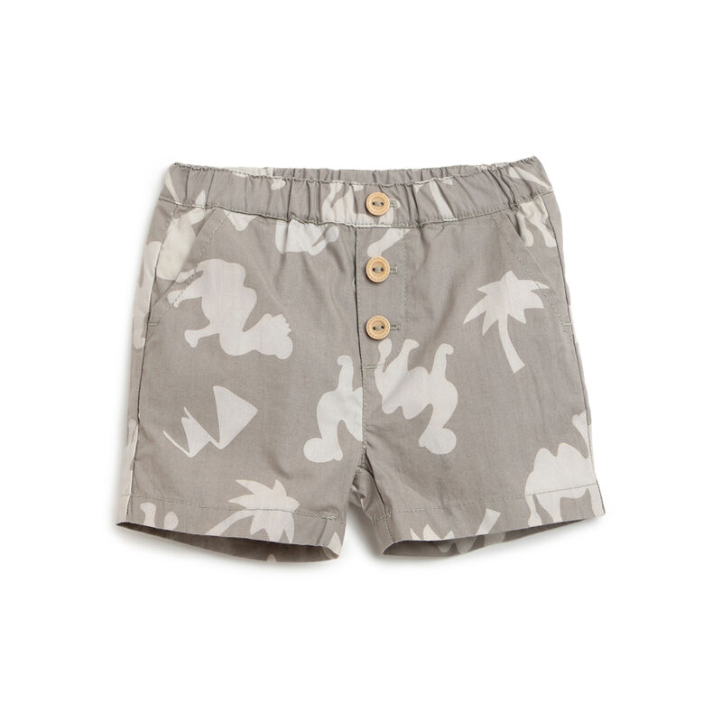 Boys Medium Grey Printed Outfit with Short Pants image number 2
